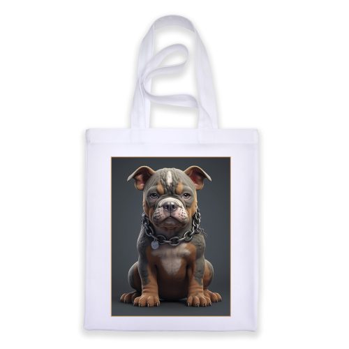 Francia bulldog mintás fehér táska 30 cm X 40 cm-es méretben "Strong"