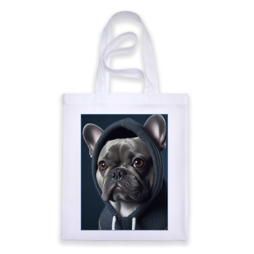 Francia bulldog mintás fehér táska 30 cm X 40 cm-es méretben "Dexter"