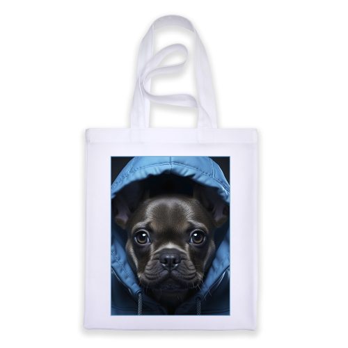 Francia bulldog mintás fehér táska 30 cm X 40 cm-es méretben "Baby/1"